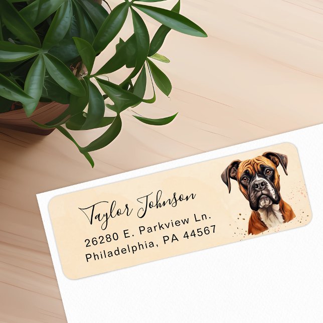 Boxer Dog Return Address Label (Creator Uploaded)