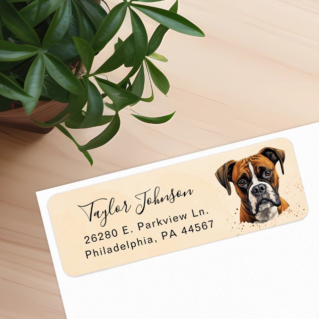 Boxer Dog Return Address Label (Creator Uploaded)