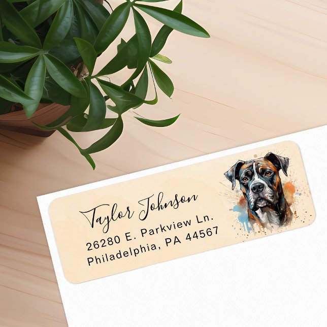 Boxer Dog Return Address Label (Creator Uploaded)