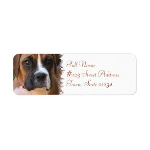 Boxer Dog Return Address Label
