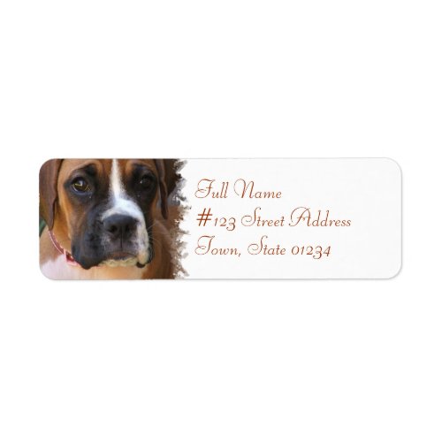 Boxer Dog Return Address Label