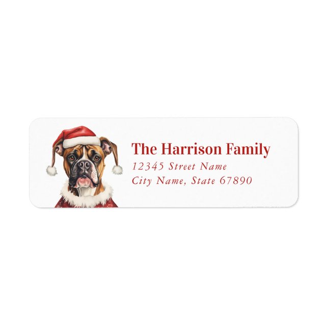 Boxer Dog Return Address Labels (Front)