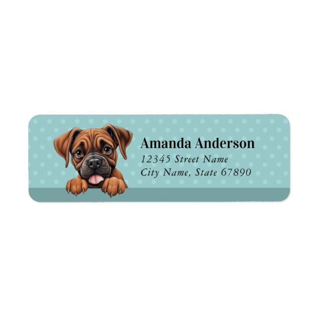 Boxer Dog Return Address Labels (Front)