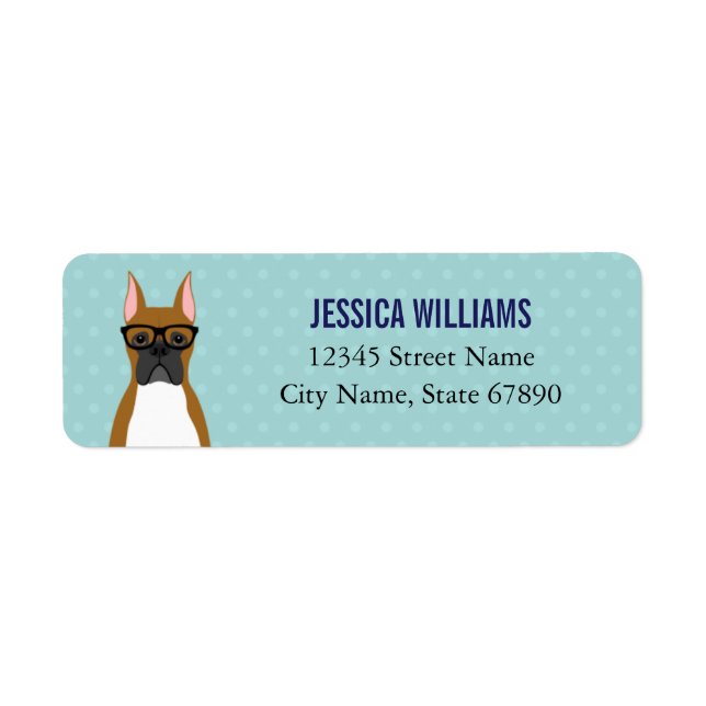 Boxer Dog Return Address Labels (Front)