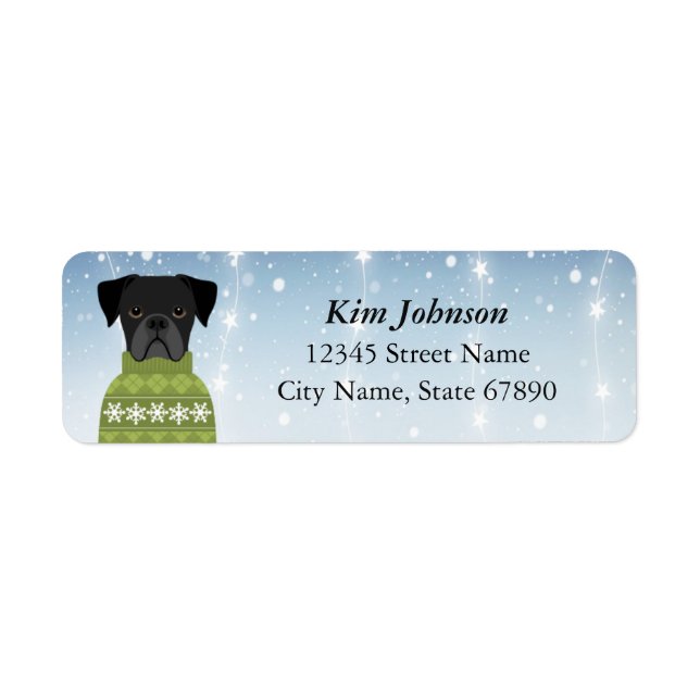 Boxer Dog Return Address Labels (Front)