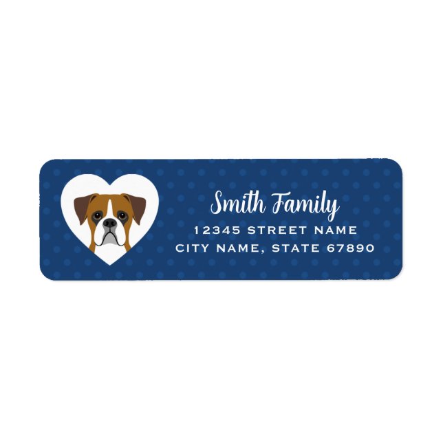 Boxer Dog Return Address Labels (Front)
