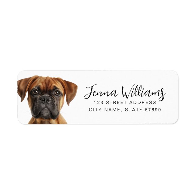 Boxer Dog Return Address Labels (Front)