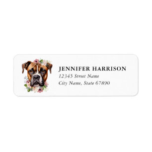 Boxer Dog Return Address Labels