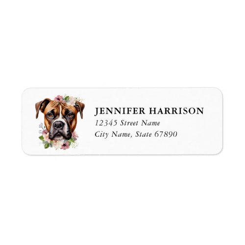 Boxer Dog Return Address Labels