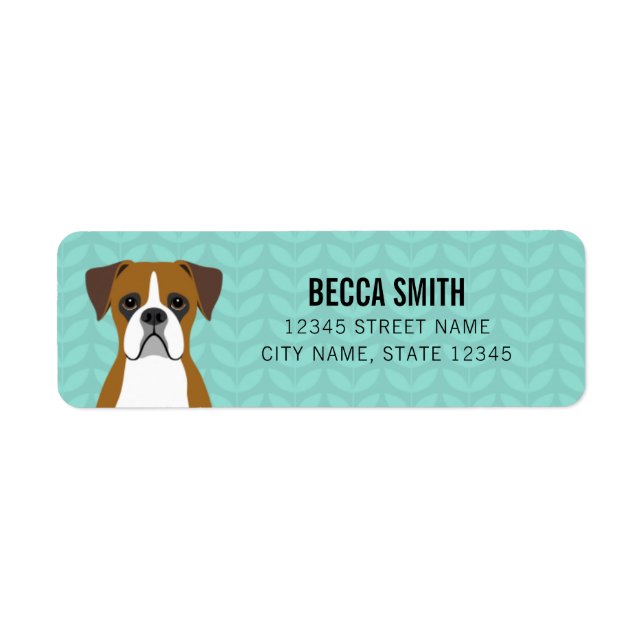 Boxer Dog Return Address Labels (Front)