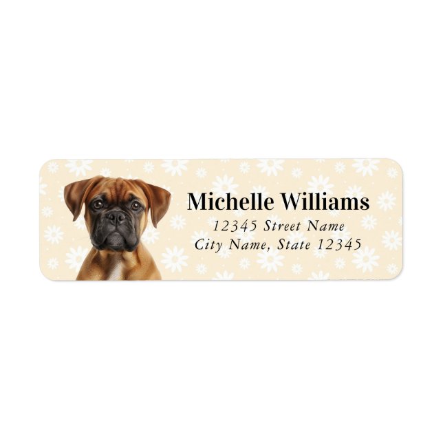 Boxer Dog Return Address Labels (Front)