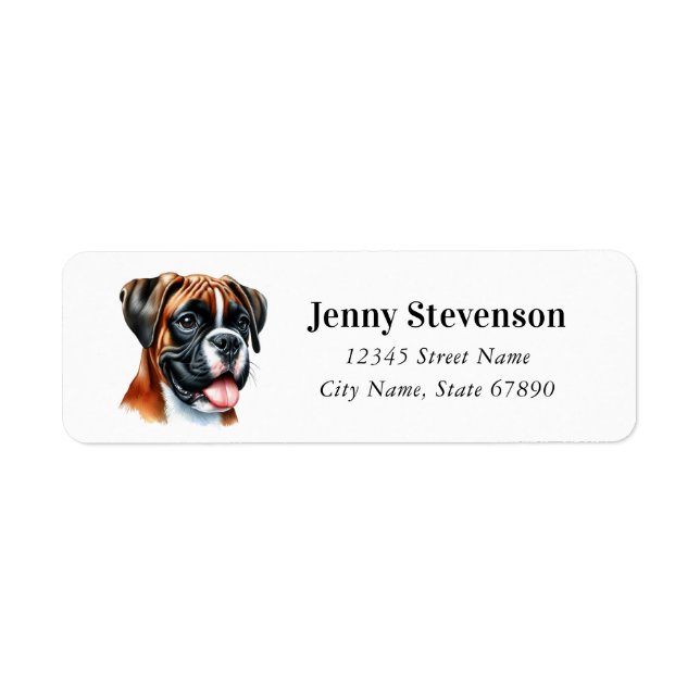 Boxer Dog Return Address Labels (Front)