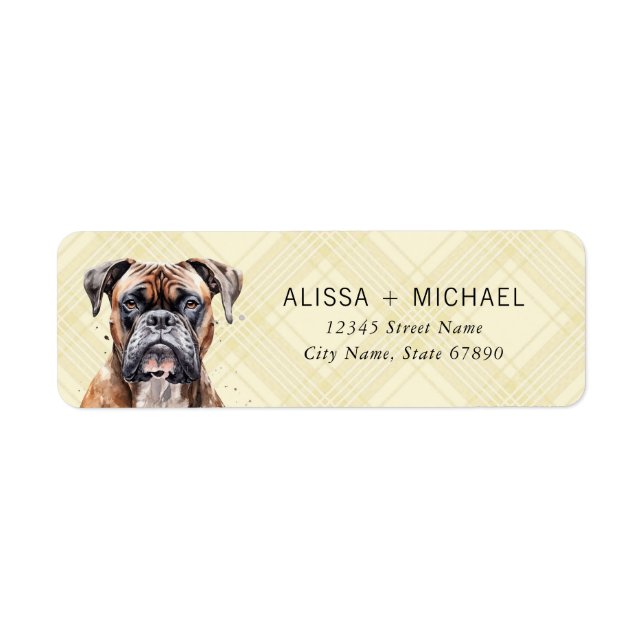 Boxer Dog Return Address Labels (Front)