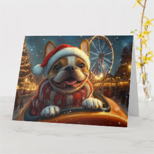 Boxer Dog Roller Coaster Christmas Card