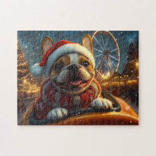 Boxer Dog Roller Coaster Christmas Jigsaw Puzzle