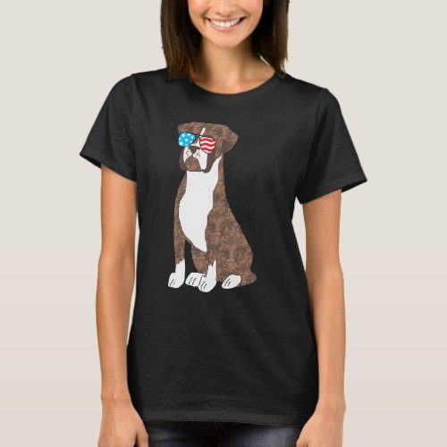 Boxer Dog s Patriotic Cool USA Flag T_Shirt