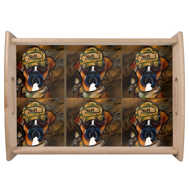 Boxer Dog Serving Tray (Front)