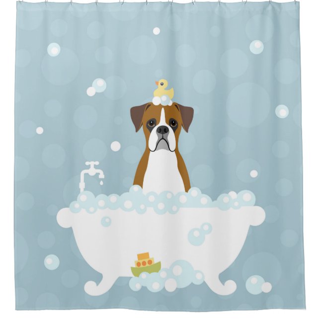Boxer Dog Shower Curtain (Front)
