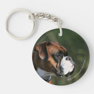 Boxer Dog Side Profile Keychain