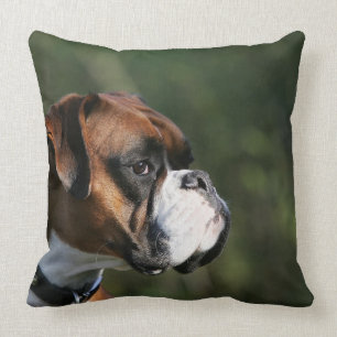 Boxer Dog Side Profile Throw Pillow