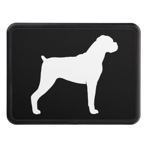 Boxer Dog Silhouette Black and White Tow Hitch Cover
