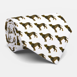 Boxer Dog Silhouette Halloween White Neck Tie