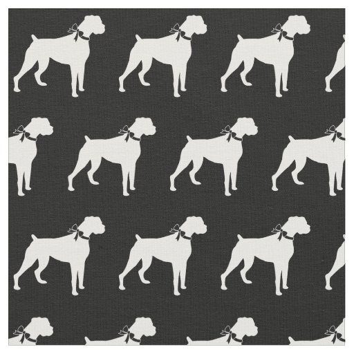 Boxer Dog Silhouette Pet Fabric