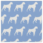 Boxer Dog Silhouette Pet Light Blue Fabric