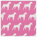 Boxer Dog Silhouette Pet Pink Fabric
