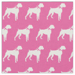 Boxer Dog Silhouette Pet Pink Fabric
