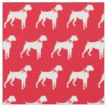 Boxer Dog Silhouette Pet Red Fabric