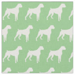Boxer Dog Silhouette Pet Sage Green Fabric