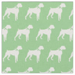 Boxer Dog Silhouette Pet Sage Green Fabric