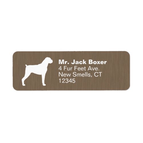 Boxer Dog Silhouette Return Address Labels