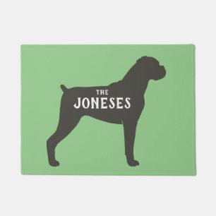Boxer Dog Silhouette Welcome Mat Custom