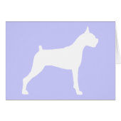 Boxer Dog Silhouette (white) (Front Horizontal)