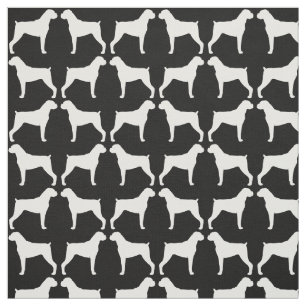 Boxer Dog Silhouettes Black and White Patterned Fabric