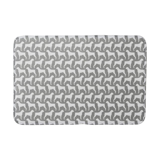 Boxer Dog Silhouettes Pattern Bathroom Mat (Front)