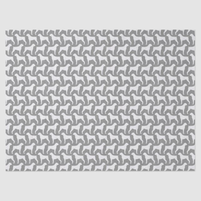 Boxer Dog Silhouettes Pattern Grey Tissue Paper (Front)
