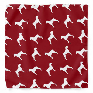 Boxer Dog Silhouettes Pattern - Natural Ears Bandana