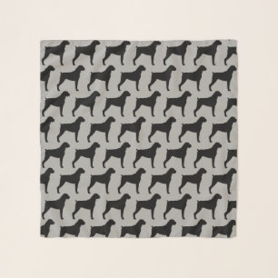 Boxer Dog Silhouettes Pattern Scarf