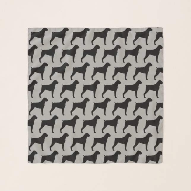 Boxer Dog Silhouettes Pattern Scarf (Front)