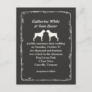 Boxer Dog Silhouettes Wedding Invitation