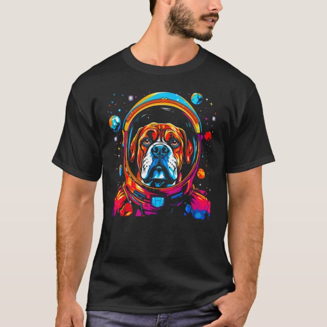 Boxer Dog Space Astronaut T-Shirt (Front)