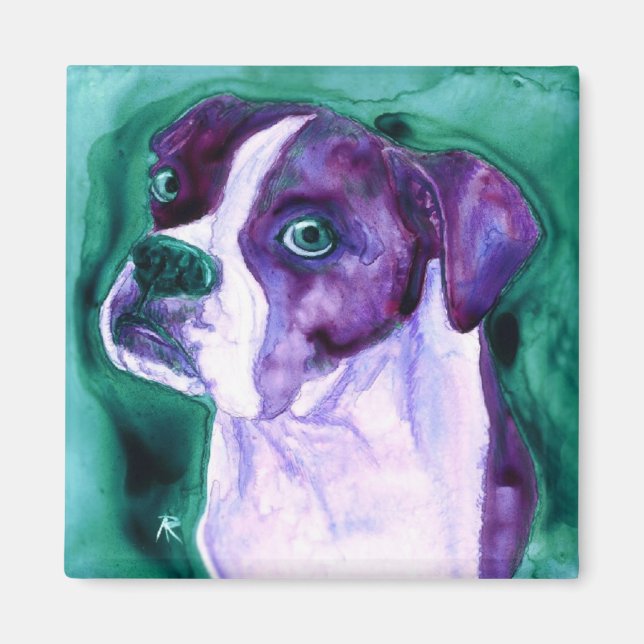 Boxer Dog Square Magnet - "Not Me" (Front)