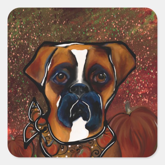 Boxer Dog Square Sticker (Front)