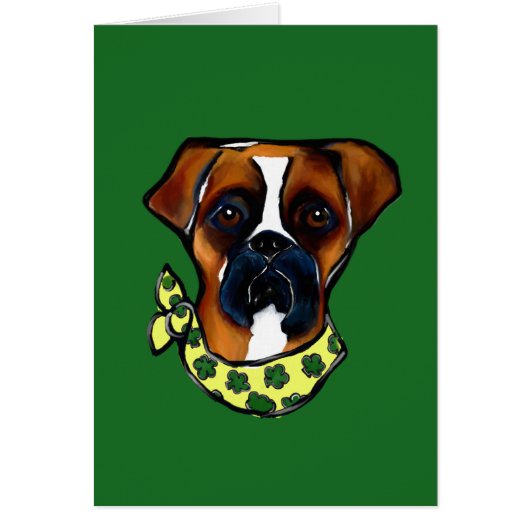Boxer Dog St. Patty Cards (Front)