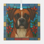 Boxer Dog &quot;Stained Glass&quot;  Glass Ornament