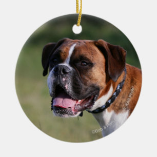 Boxer Dog Standing Ceramic Ornament