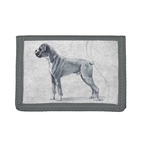 Boxer Dog Standing Trifold Wallet